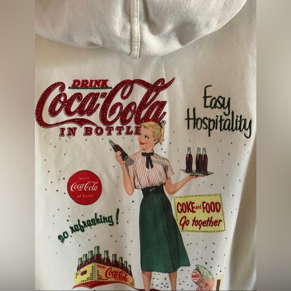 Fixdesign High End Coca-Cola Zip Up Jacket Hood Detachable Real Fur Trim Medium - Picture 5 of 7